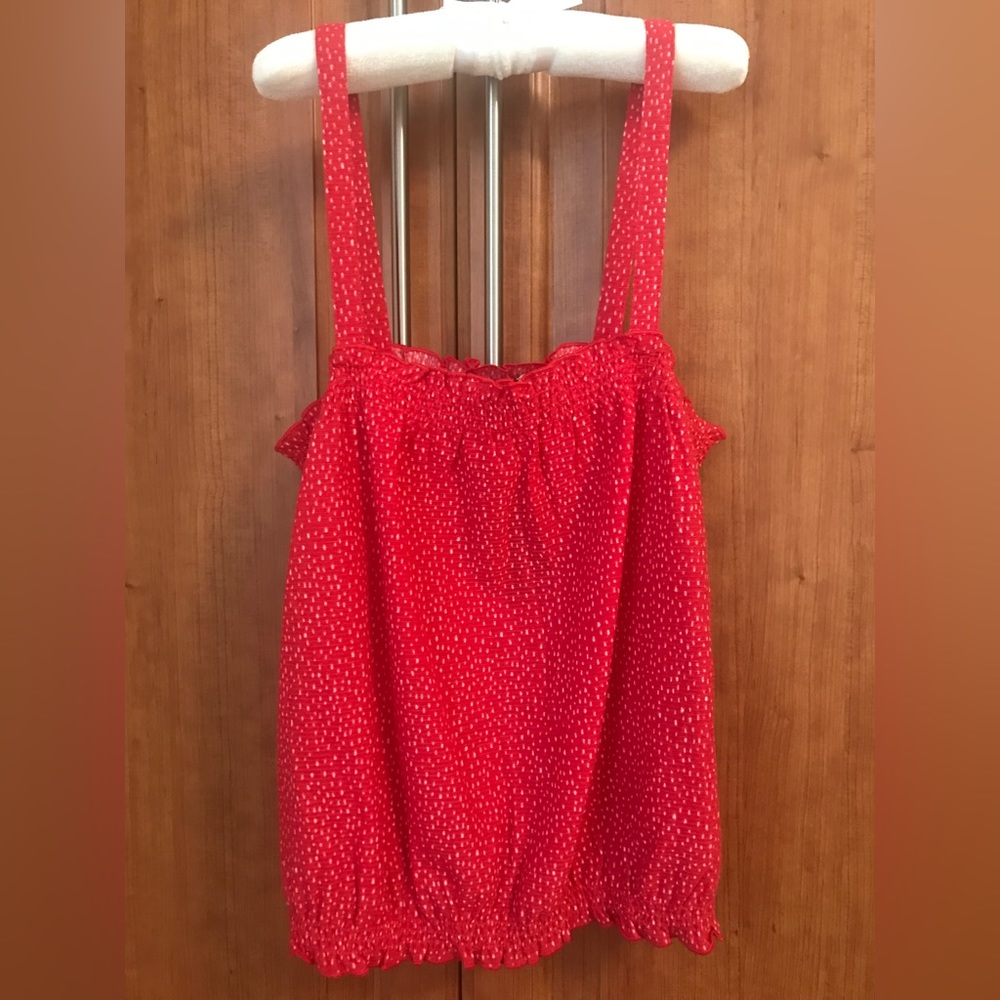 Express One Eleven printed smocked bubble top, size Small, NWT